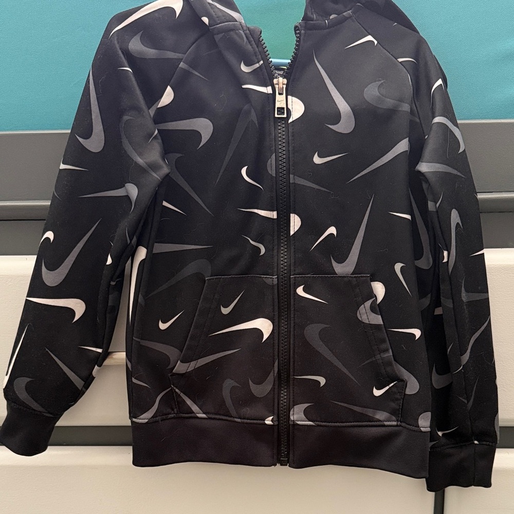 Nike Kids Black and Gray Swoosh Jacket